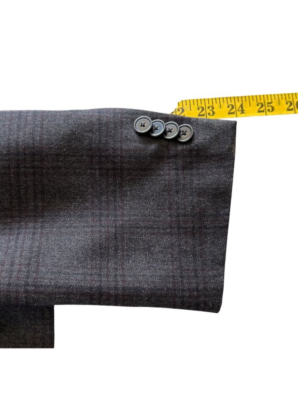 Vintage Tommy Hilfiger Mens 44 R Sport Coat Glen Plaid Check Gray Black Wool - Picture 14 of 16